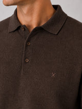 Clean Cut Copenhagen Merino polo knit Strik Brun Melange