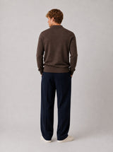 Clean Cut Copenhagen Merino polo knit Strik Brun Melange