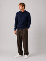 Clean Cut Copenhagen Merino polo knit Strik Navy