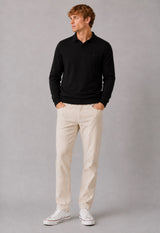 Clean Cut Copenhagen Merino polo knit Strik Sort