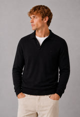 Clean Cut Copenhagen Merino polo knit Strik Sort