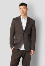 Clean Cut Copenhagen Milano jersey stretch blazer Blazere Brun Melange