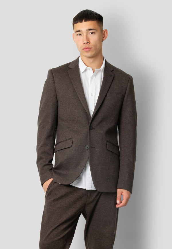 Clean Cut Copenhagen Milano jersey stretch blazer Blazere Brun Melange
