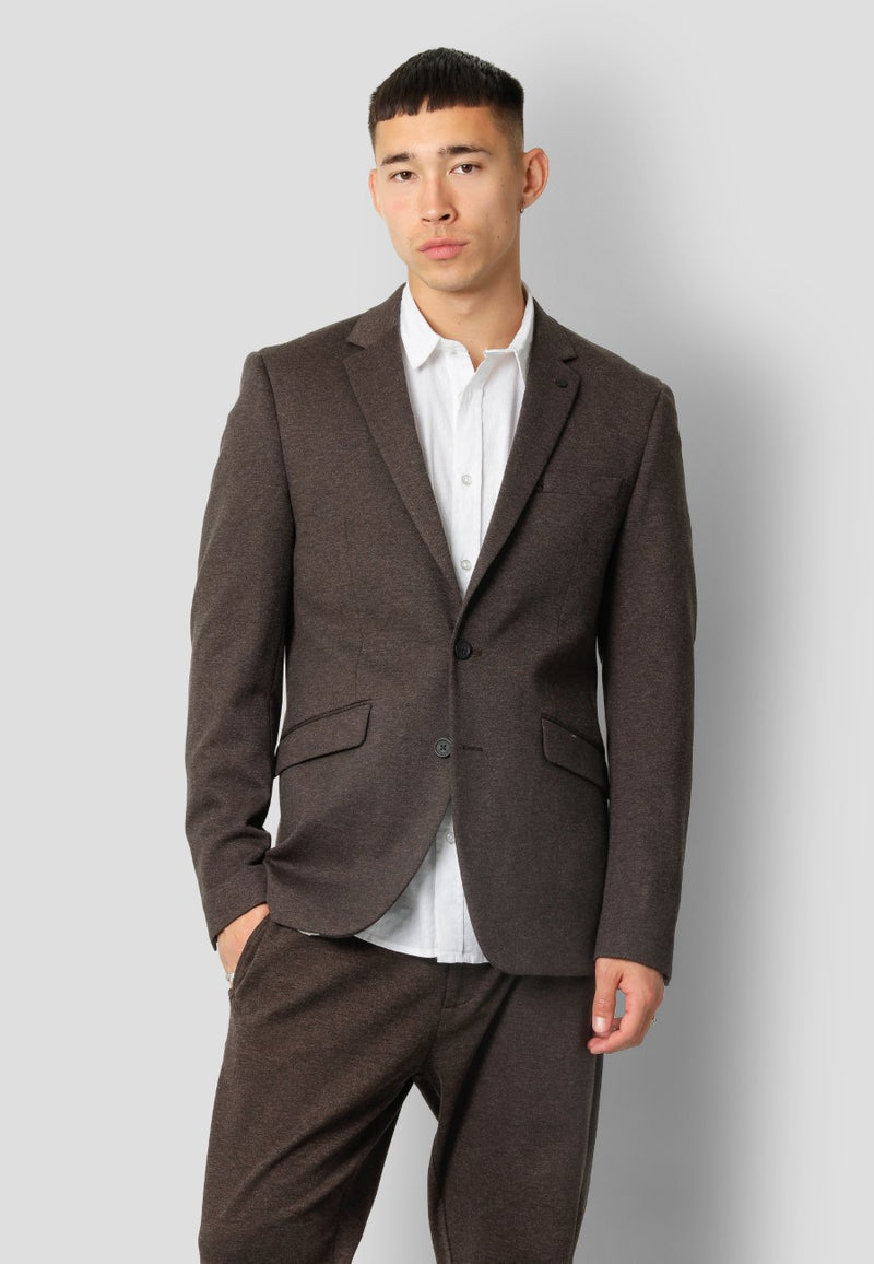 Clean Cut Copenhagen Milano jersey stretch blazer Blazere Brun Melange