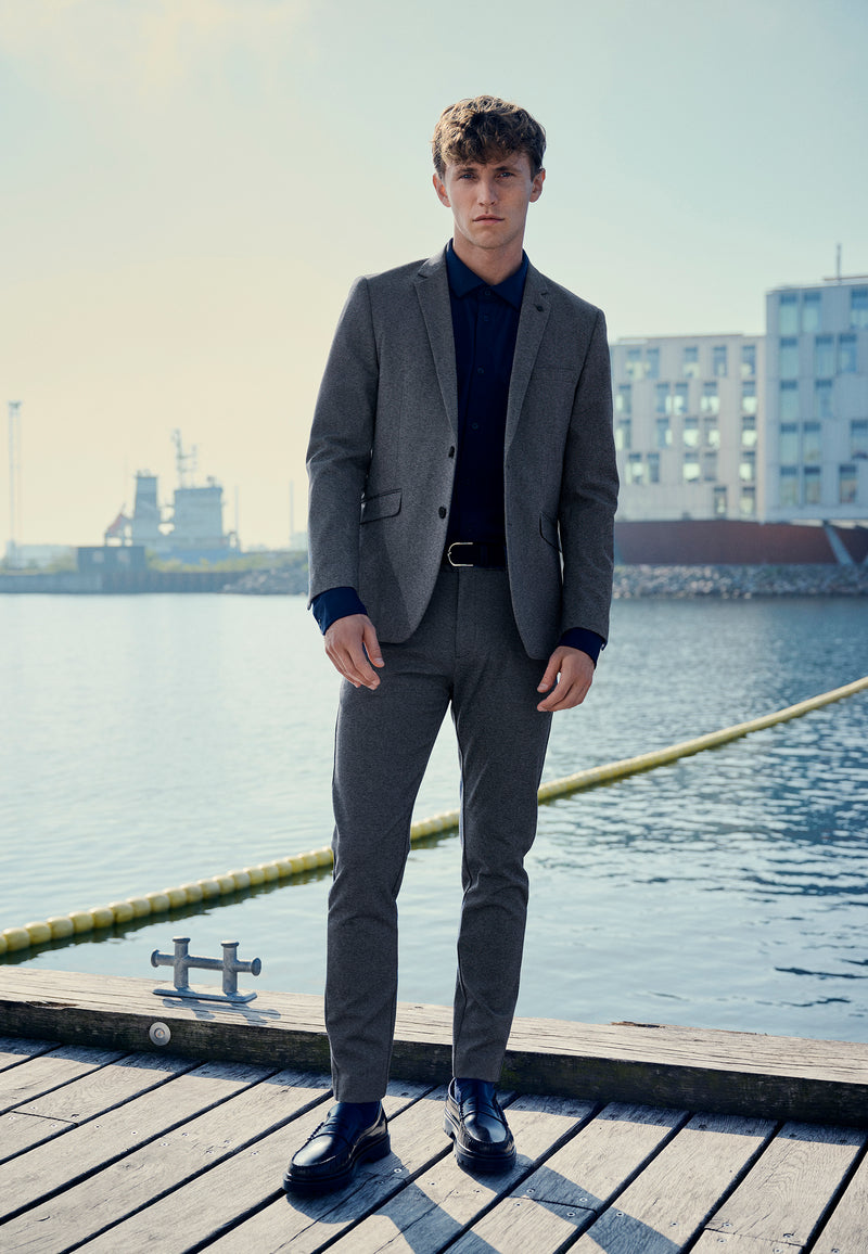 Clean Cut Copenhagen Milano jersey stretch blazer Blazere Mørkegrå Mix