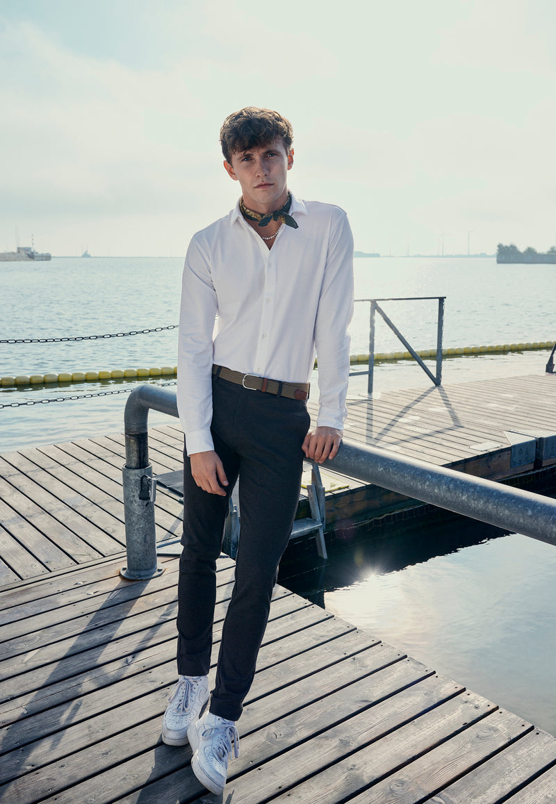 Clean Cut Copenhagen MILANO JERSEY STRETCH PANTS Bukser Brun Melange