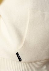 Fat Moose NAS KNITTED HOODIE Strik Ecru
