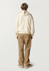 Fat Moose NAS KNITTED HOODIE Strik Ecru