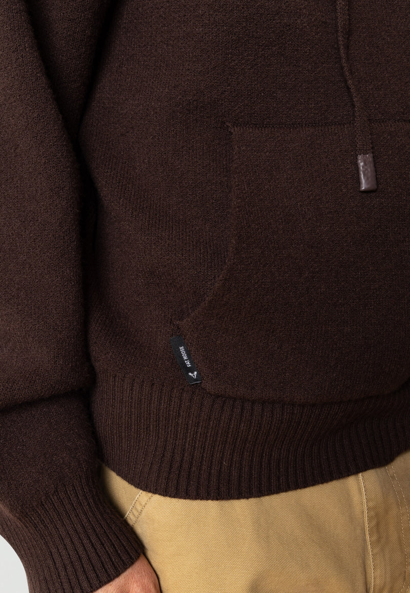 Fat Moose NAS KNITTED HOODIE Strik Morel