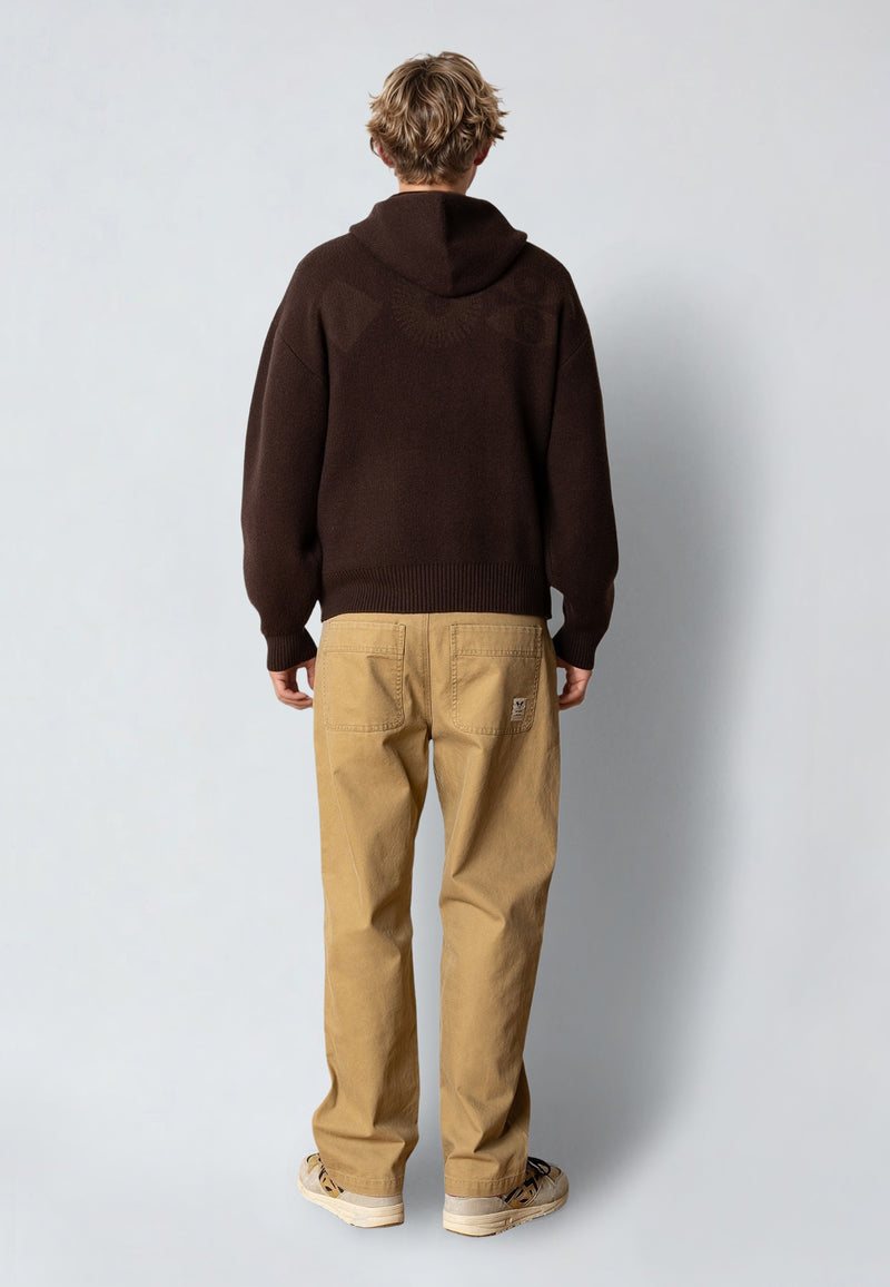 Fat Moose NAS KNITTED HOODIE Strik Morel