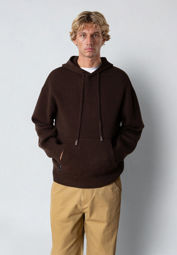 Fat Moose NAS KNITTED HOODIE Strik Morel