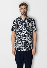 Clean Cut Copenhagen NOAH SHIRT Skjorte S/S Navy/Ecru