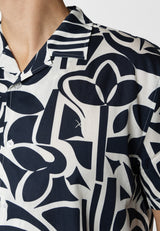 Clean Cut Copenhagen NOAH SHIRT Skjorte S/S Navy/Ecru
