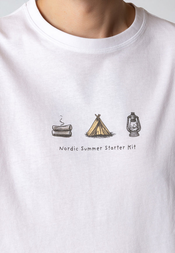 Fat Moose NORDIC SUMMER CAMP T-SHIRT T-shirts S/S Hvid