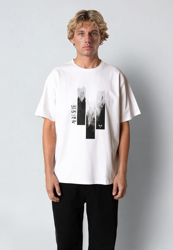 Fat Moose NORDIC WILD WOOD T-SHIRT T-shirts S/S Hvid