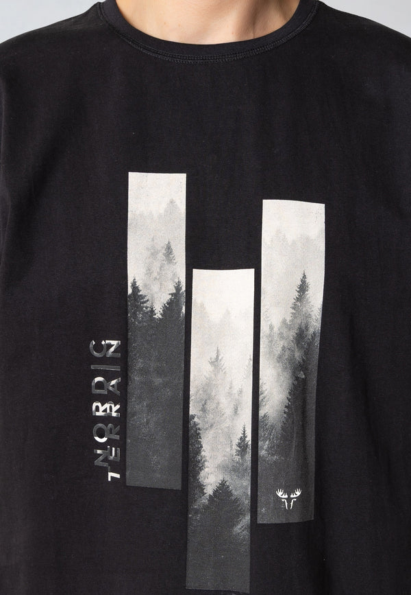 Fat Moose NORDIC WILD WOOD T-SHIRT T-shirts S/S Sort