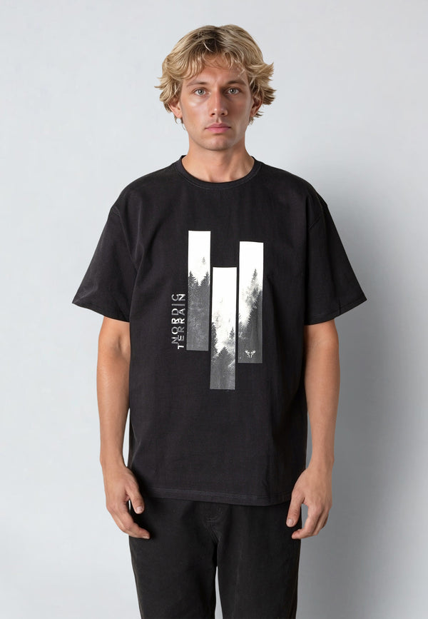 Fat Moose NORDIC WILD WOOD T-SHIRT T-shirts S/S Sort