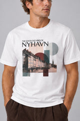 Clean Cut Copenhagen Nyhavn collage organic t-shirt T-shirts S/S Hvid