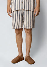 Fat Moose ORLEAN SHORTS Shorts Off White/Black striped