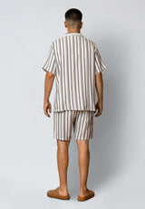 Fat Moose ORLEAN SHORTS Shorts Off White/Black striped