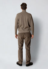 Clean Cut Copenhagen OSCAR HALF ZIP KNITTED JUMPER Strik Brindle melange