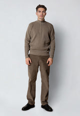 Clean Cut Copenhagen OSCAR HALF ZIP KNITTED JUMPER Strik Brindle melange