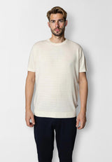 Clean Cut Copenhagen OWEN KNITTED T-SHIRT T-shirts S/S Ecru