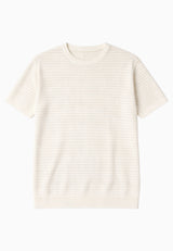 Clean Cut Copenhagen OWEN KNITTED T-SHIRT T-shirts S/S Ecru