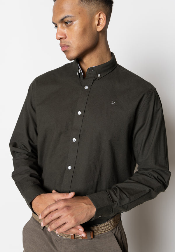 Clean Cut Copenhagen OXFORD STRETCH SHIRT Skjorte L/S Army