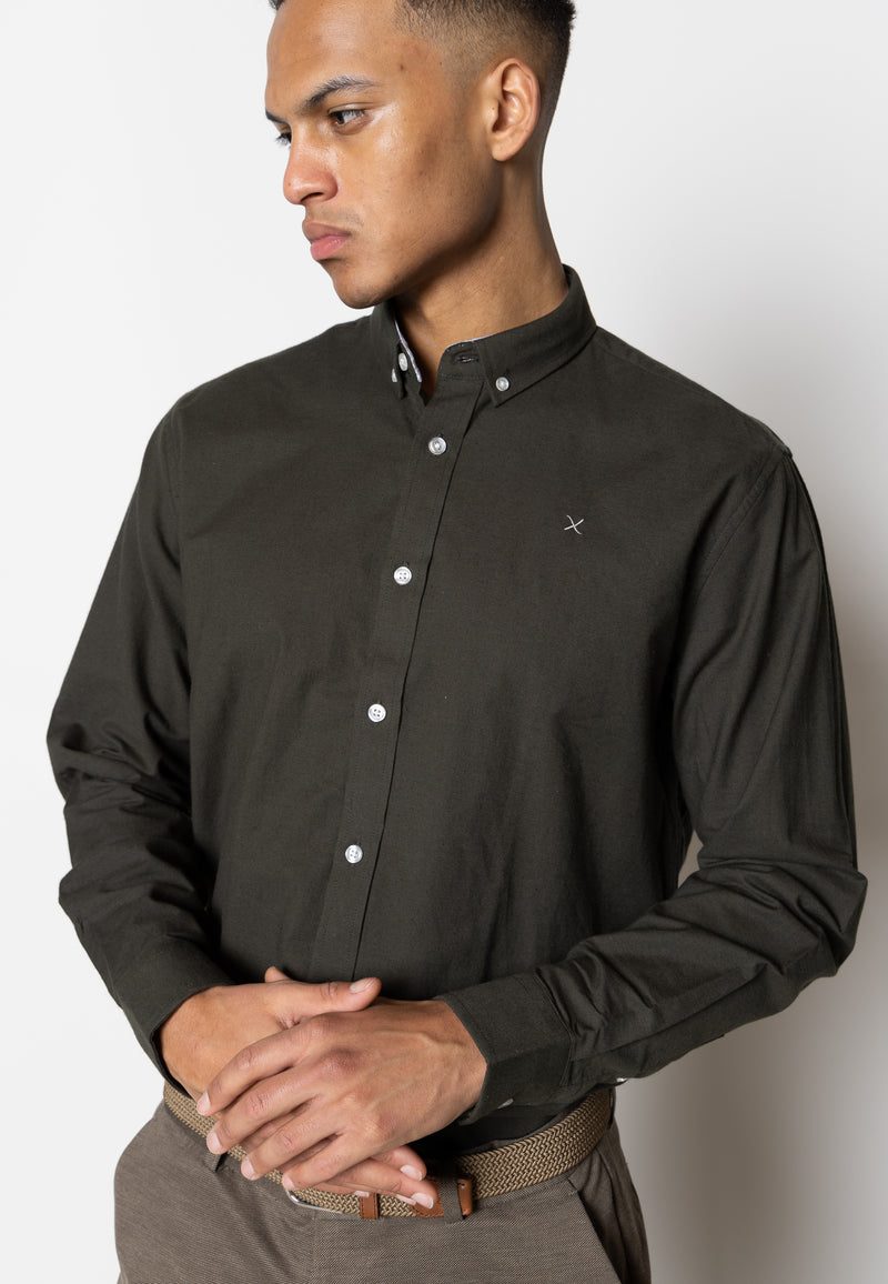 Clean Cut Copenhagen OXFORD STRETCH SHIRT Skjorte L/S Army