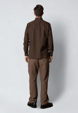 Clean Cut Copenhagen OXFORD STRETCH SHIRT Skjorte L/S Mørkebrun Melange