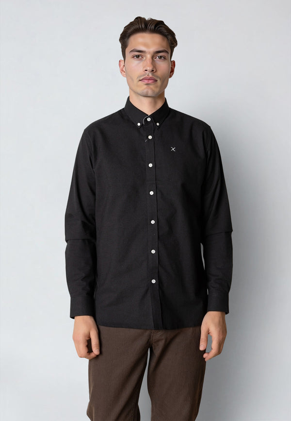 Clean Cut Copenhagen OXFORD STRETCH SHIRT Skjorte L/S Sort