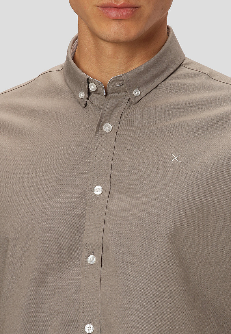 Clean Cut Copenhagen OXFORD STRETCH SHIRT Skjorte L/S Støvet Grøn