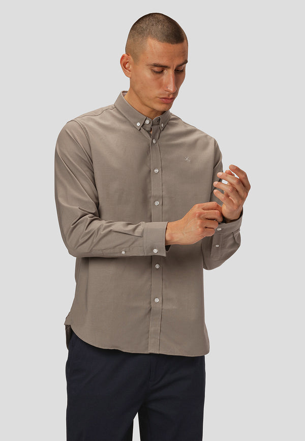 Clean Cut Copenhagen OXFORD STRETCH SHIRT Skjorte L/S Støvet Grøn