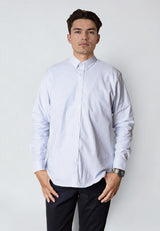 Clean Cut Copenhagen OXFORD STRIPED STRETCH SHIRT Skjorte L/S Lyseblå