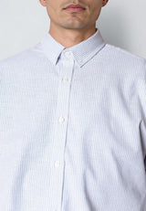 Clean Cut Copenhagen OXFORD STRIPED STRETCH SHIRT Skjorte L/S Lyseblå