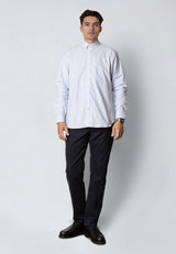 Clean Cut Copenhagen OXFORD STRIPED STRETCH SHIRT Skjorte L/S Lyseblå