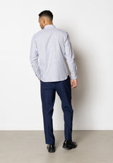 Clean Cut Copenhagen OXFORD STRIPED STRETCH SHIRT Skjorte L/S Navy striped