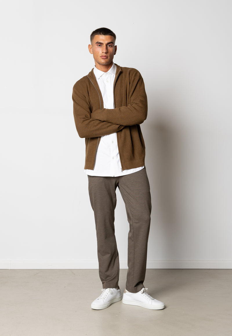 Clean Cut Copenhagen Oscar knitted cardigan Strik Brun Melange