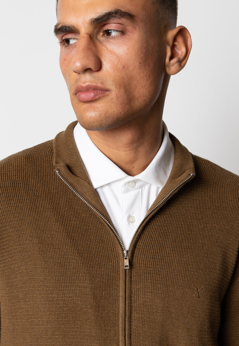 Clean Cut Copenhagen Oscar knitted cardigan Strik Brun Melange