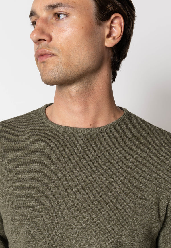Clean Cut Copenhagen OSCAR KNITTED JUMPER Strik Army Melange