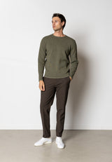 Clean Cut Copenhagen OSCAR KNITTED JUMPER Strik Army Melange