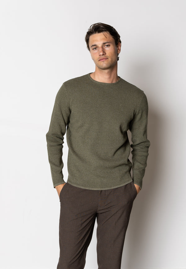 Clean Cut Copenhagen OSCAR KNITTED JUMPER Strik Army Melange