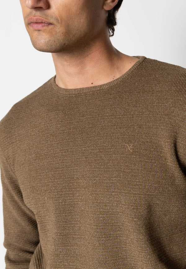 Clean Cut Copenhagen OSCAR KNITTED JUMPER Strik Brun Melange