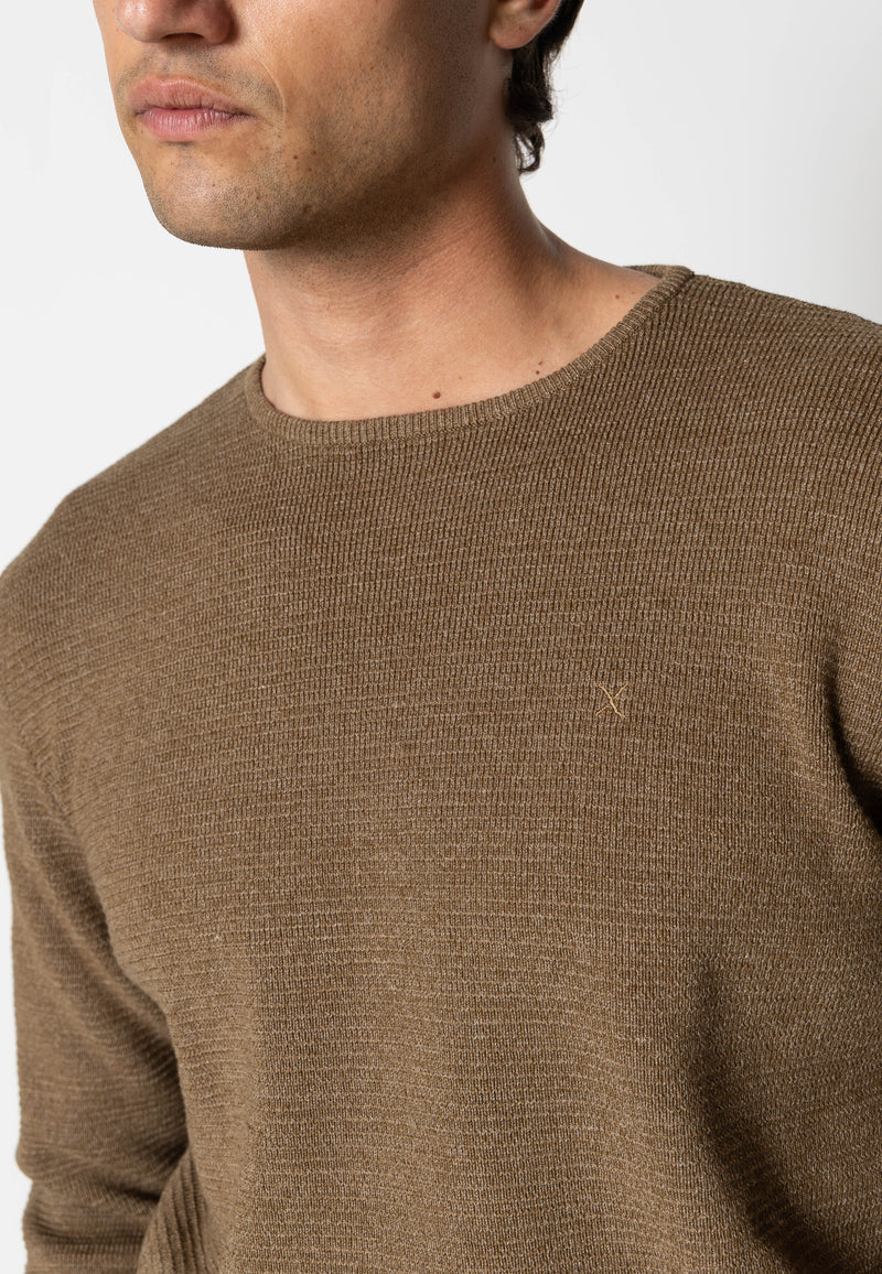 Clean Cut Copenhagen OSCAR KNITTED JUMPER Strik Brun Melange