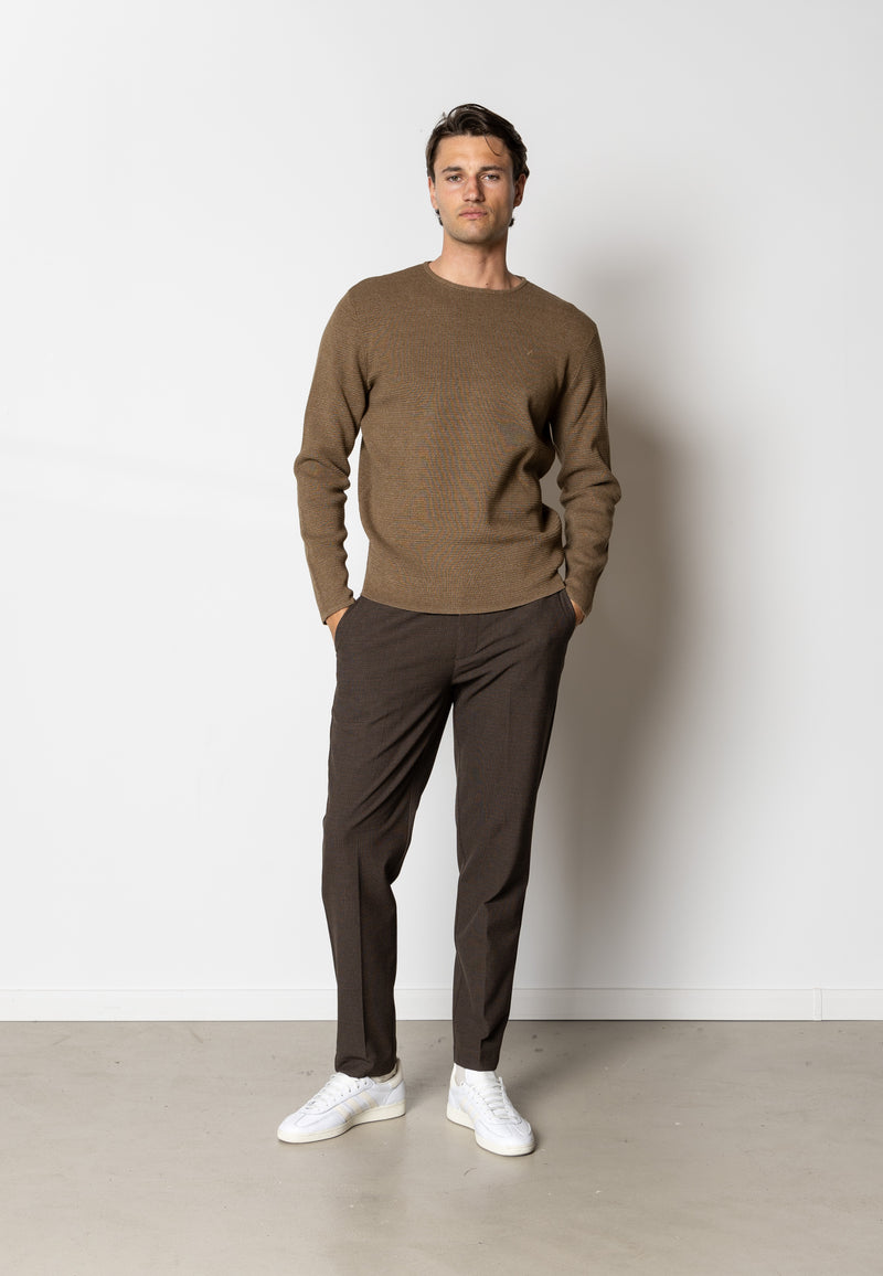 Clean Cut Copenhagen OSCAR KNITTED JUMPER Strik Brun Melange