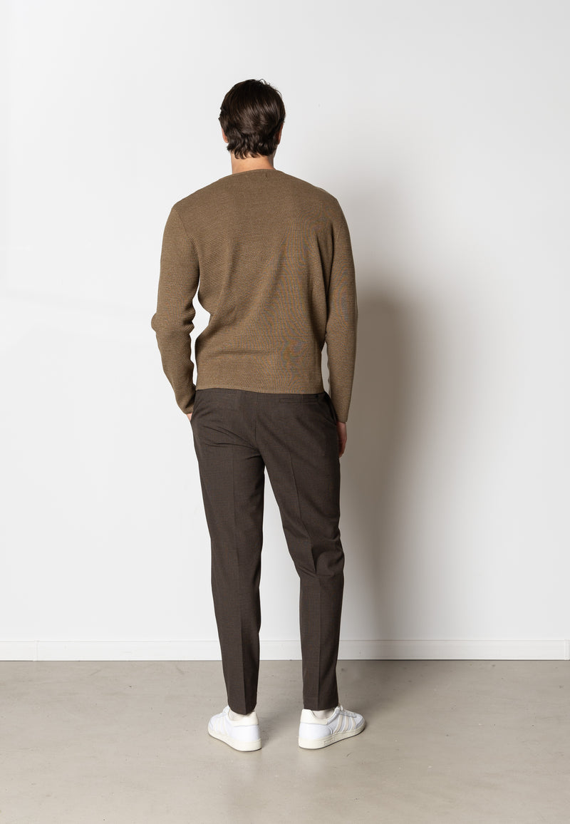 Clean Cut Copenhagen OSCAR KNITTED JUMPER Strik Brun Melange