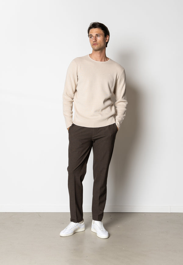 Clean Cut Copenhagen OSCAR KNITTED JUMPER Strik Ecru Melange