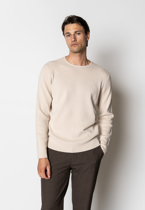 Clean Cut Copenhagen OSCAR KNITTED JUMPER Strik Ecru Melange