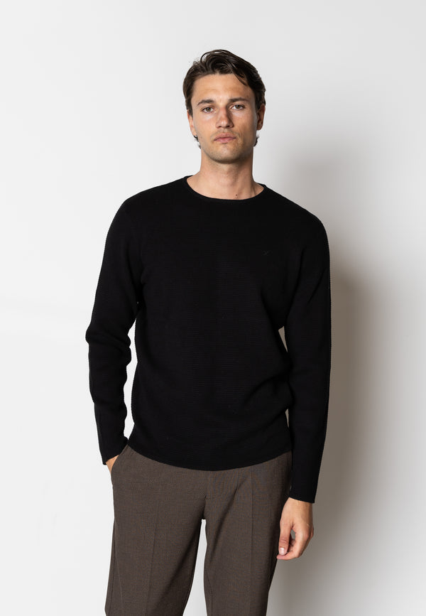 Clean Cut Copenhagen OSCAR KNITTED JUMPER Strik Sort